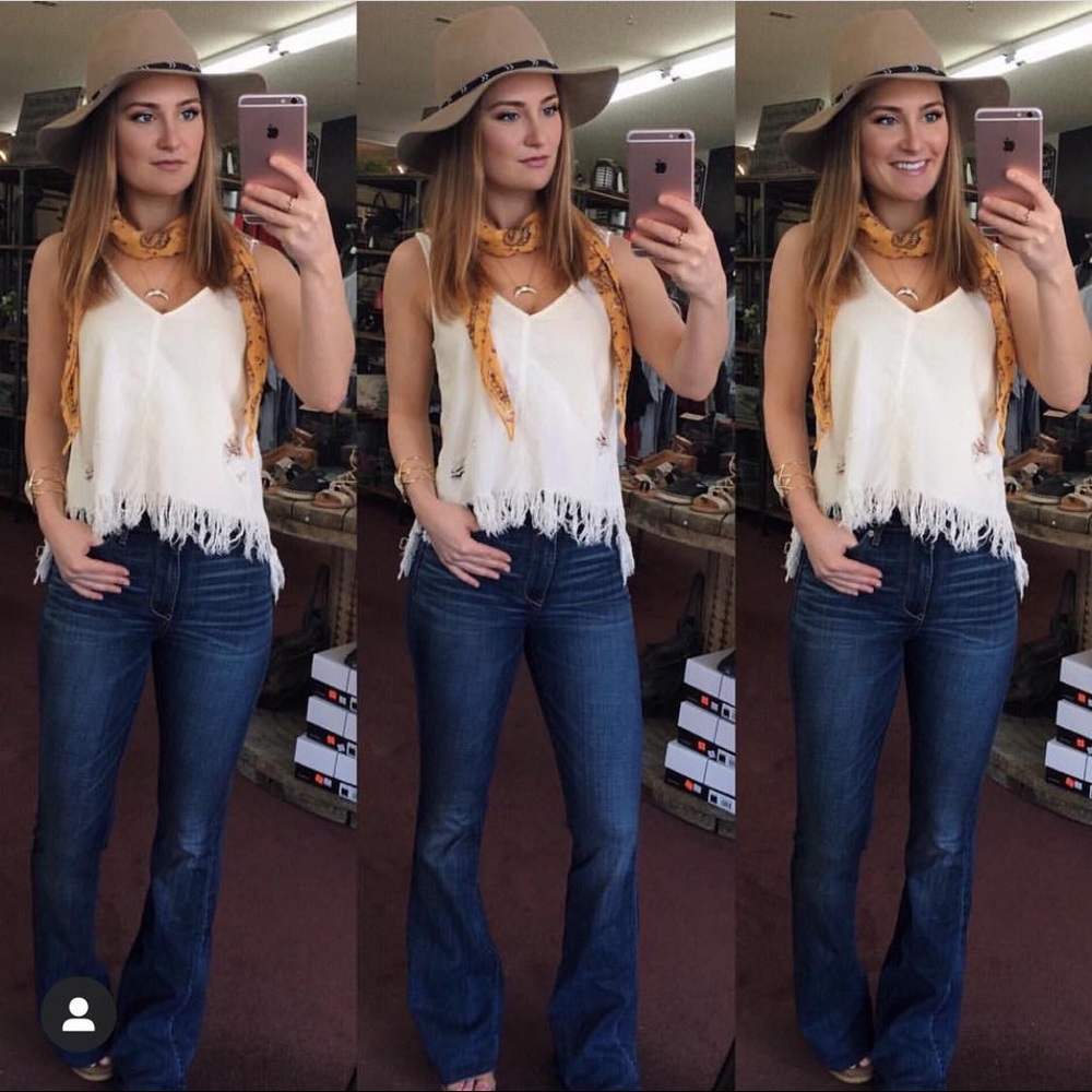 Denim flared jeans